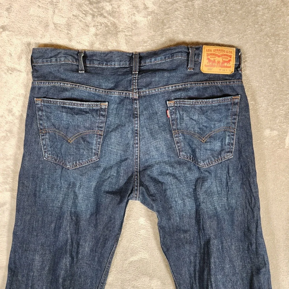 Levi's 569‎ Jeans Men's 41X29 (Tag 38x30) Loose Fit Straight Leg Blue Pre-Owned